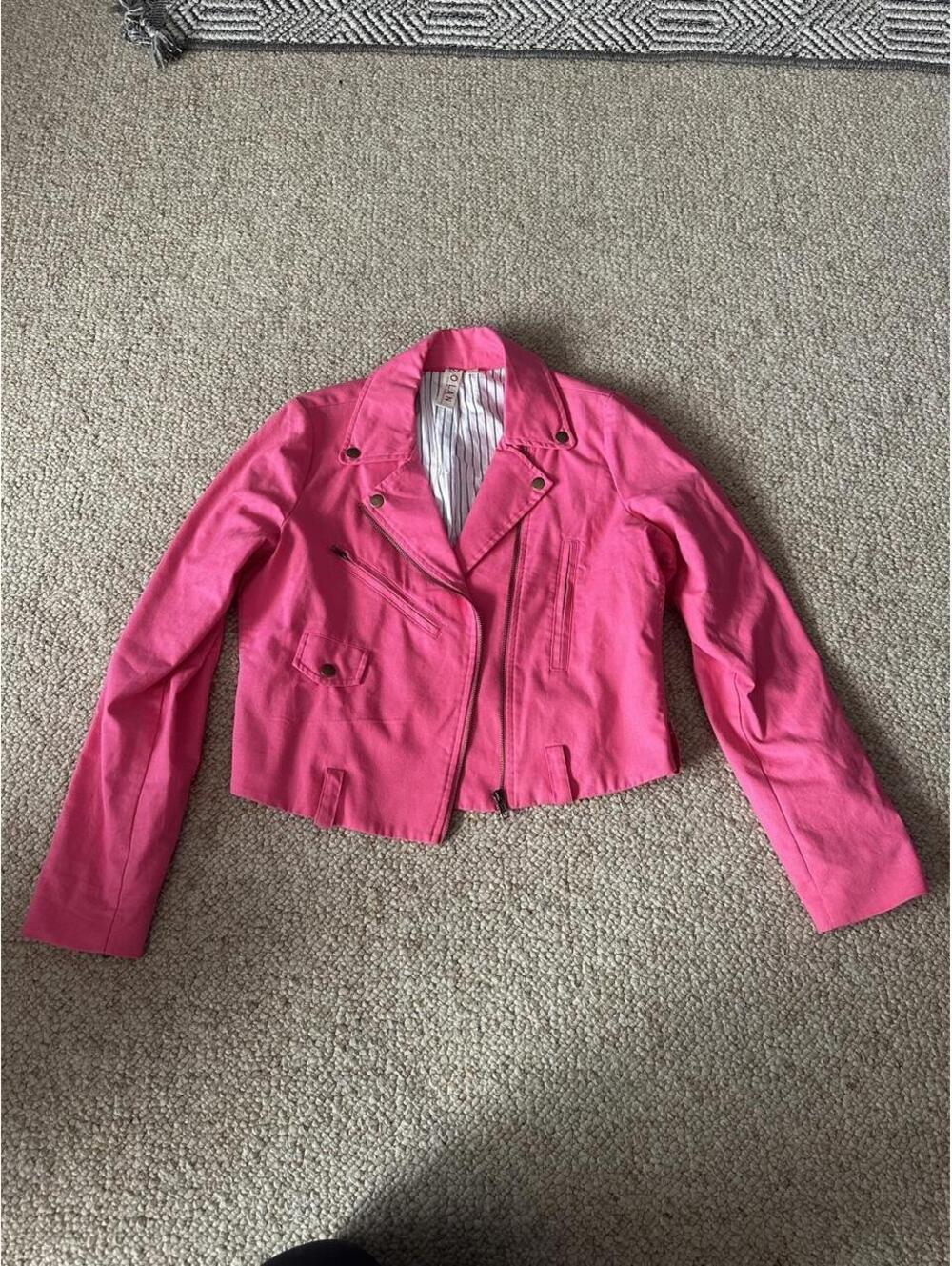 anthropologie Dolan pink moto jacket